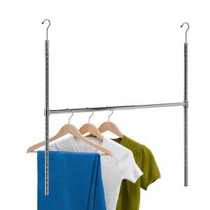 Honey Can Do Chrome Adjustable Hanging Closet Rod
